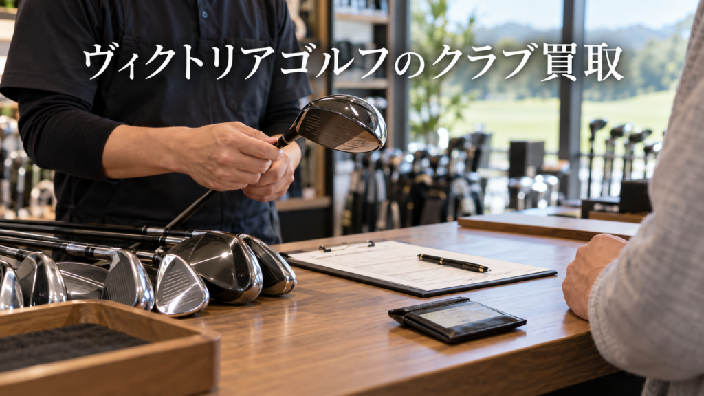 ヴィクトリアゴルフのクラブ買取！下取りとの違いと持ち込み準備の結論を示す実写風イメージ