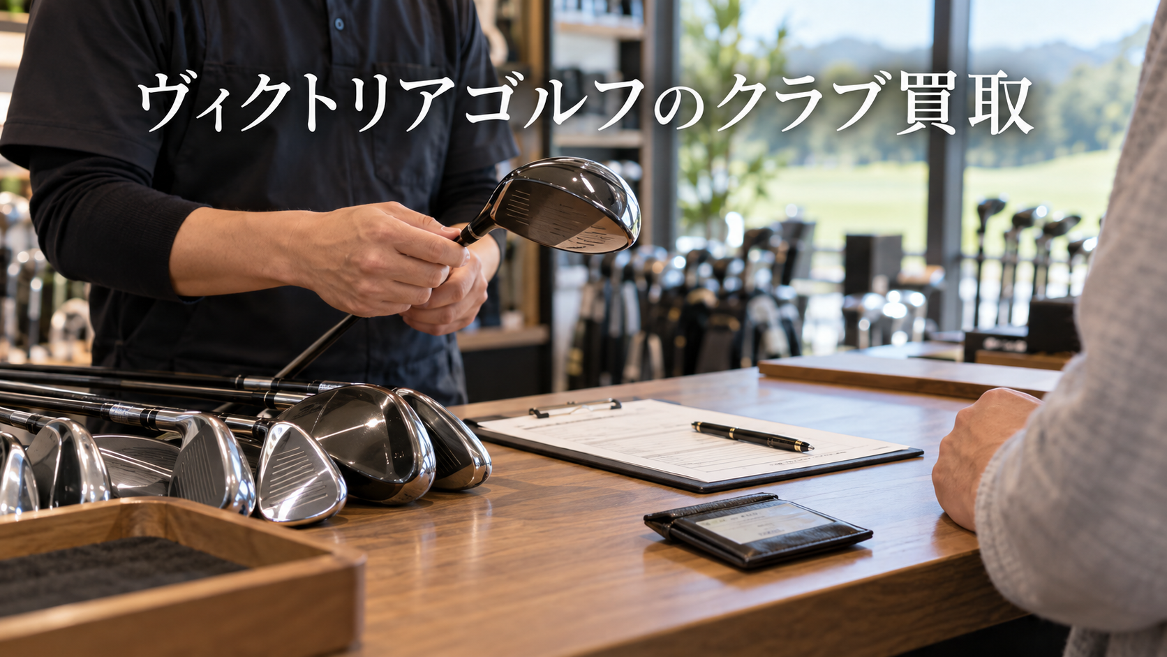 ヴィクトリアゴルフのクラブ買取!下取りとの違いと持ち込み準備の結論を示す実写風イメージ