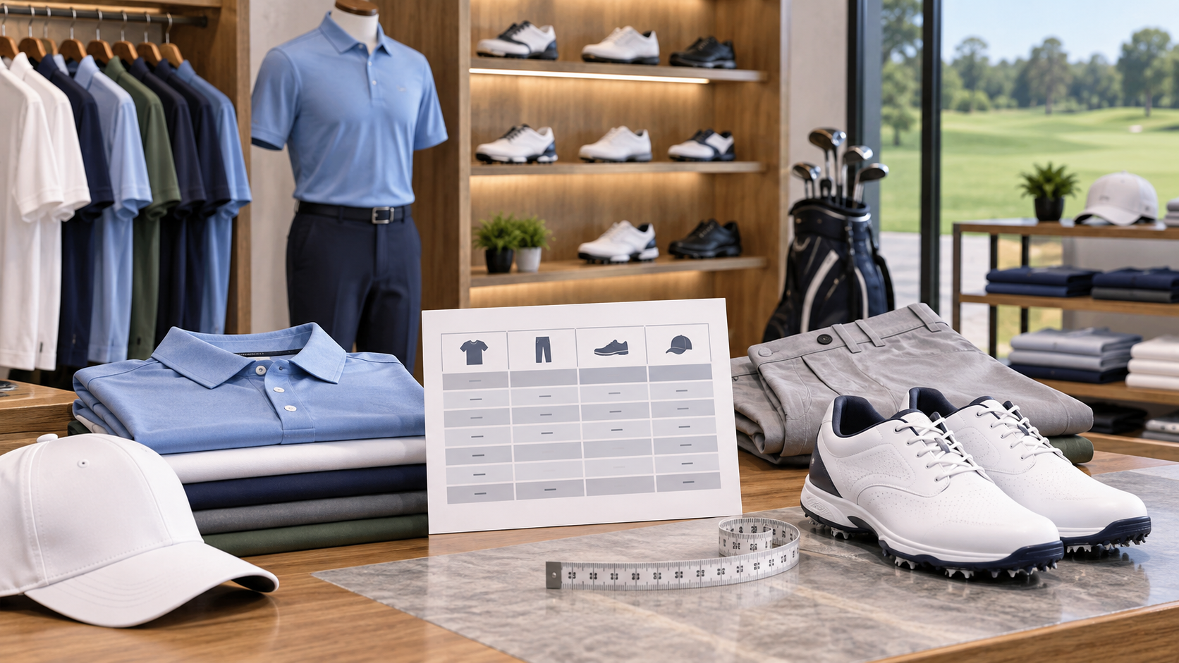 ウェアとシューズはサイズを優先するを示す実写風イメージ